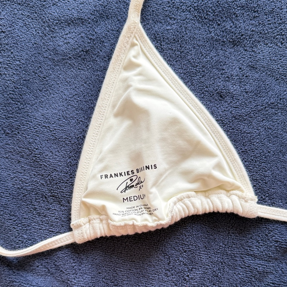 Frankie's Bikinis Light Cream Triangle Top